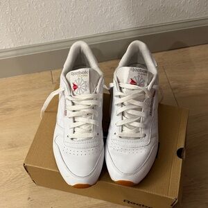 Reebok Classic White and Red Sneakers